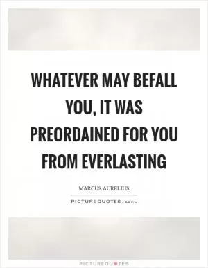 Whatever may befall you, it was preordained for you from everlasting Picture Quote #1
