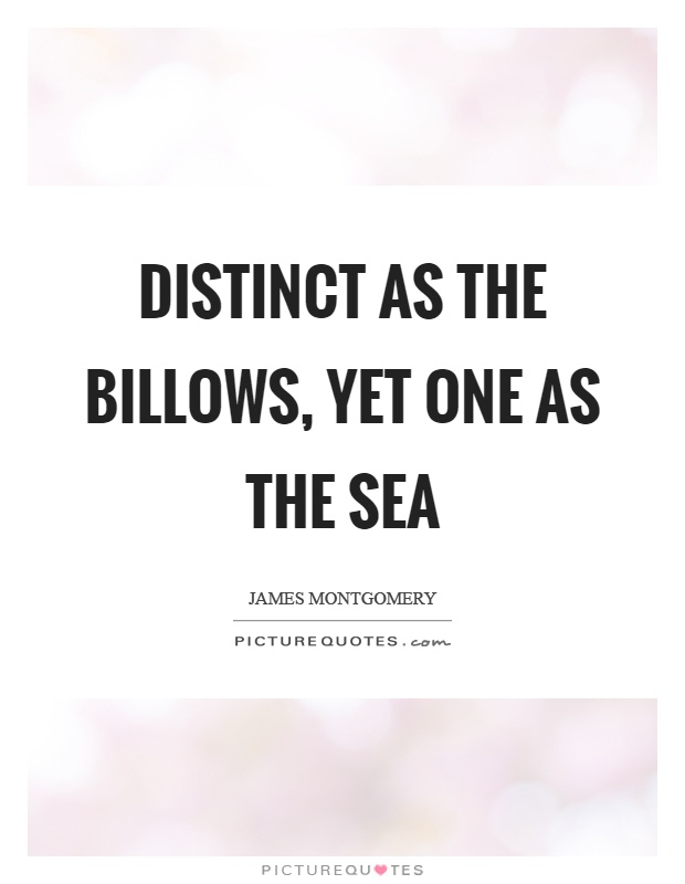 Distinct as the billows, yet one as the sea Picture Quote #1