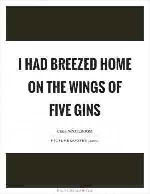 I had breezed home on the wings of five gins Picture Quote #1