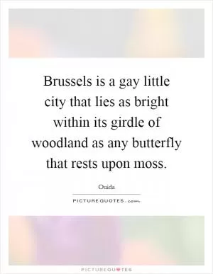 Brussels is a gay little city that lies as bright within its girdle of woodland as any butterfly that rests upon moss Picture Quote #1