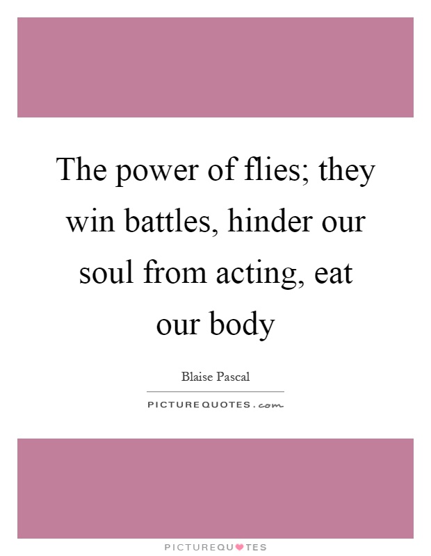 The power of flies; they win battles, hinder our soul from acting, eat our body Picture Quote #1