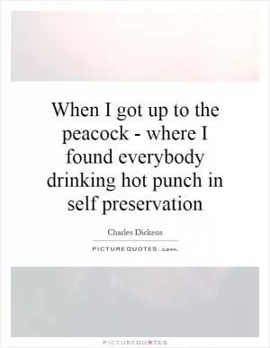 When I got up to the peacock - where I found everybody drinking hot punch in self preservation Picture Quote #1
