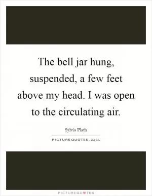 The bell jar hung, suspended, a few feet above my head. I was open to the circulating air Picture Quote #1