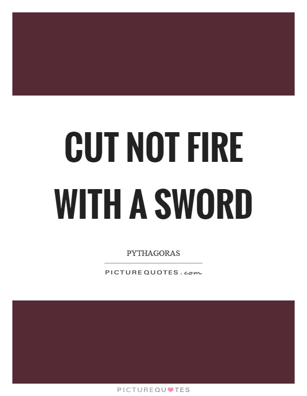 Cut not fire with a sword Picture Quote #1