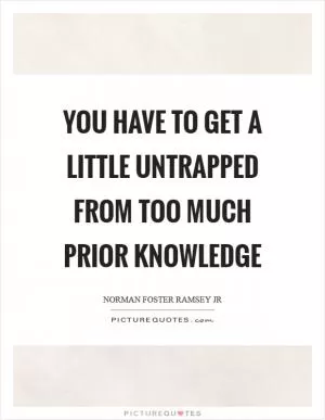 You have to get a little untrapped from too much prior knowledge Picture Quote #1