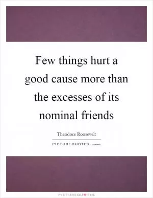 Few things hurt a good cause more than the excesses of its nominal friends Picture Quote #1