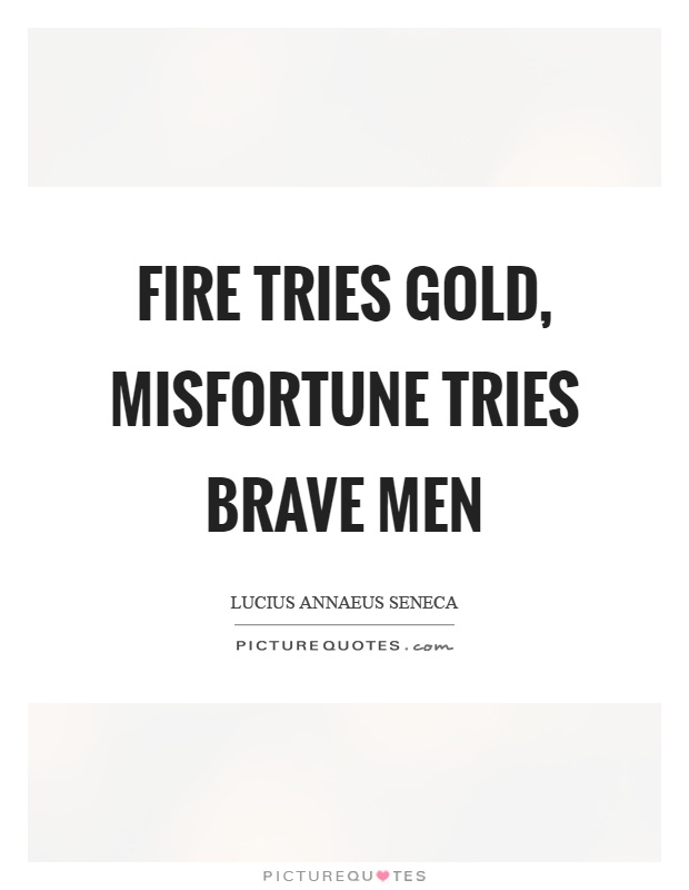 Fire tries gold, misfortune tries brave men Picture Quote #1
