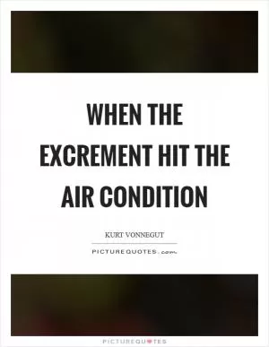 When the excrement hit the air condition Picture Quote #1