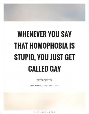 Whenever you say that homophobia is stupid, you just get called gay Picture Quote #1