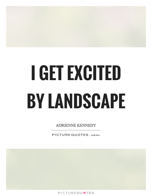 I get excited by landscape Picture Quote #1