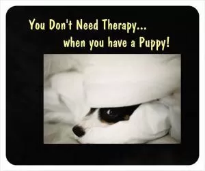 You don't need therapy when you have a puppy! Picture Quote #1