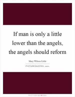 If man is only a little lower than the angels, the angels should reform Picture Quote #1