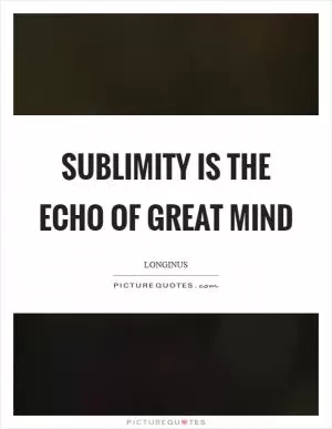 Sublimity is the echo of great mind Picture Quote #1