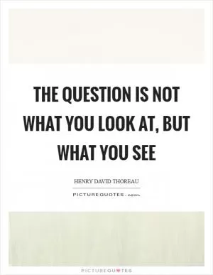 The question is not what you look at, but what you see Picture Quote #1