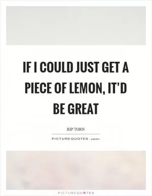If I could just get a piece of lemon, it’d be great Picture Quote #1