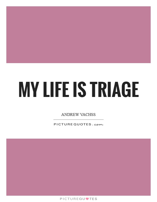 My life is triage Picture Quote #1