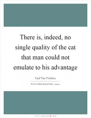 There is, indeed, no single quality of the cat that man could not emulate to his advantage Picture Quote #1