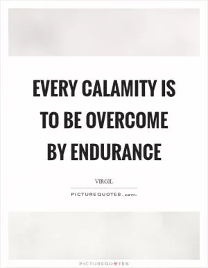 Every calamity is to be overcome by endurance Picture Quote #1