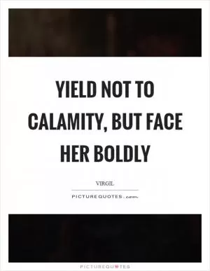 Yield not to calamity, but face her boldly Picture Quote #1