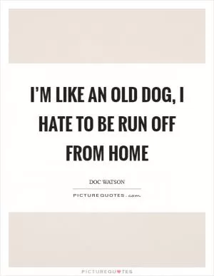 I’m like an old dog, I hate to be run off from home Picture Quote #1