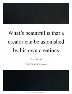 What’s beautiful is that a creator can be astonished by his own creations Picture Quote #1