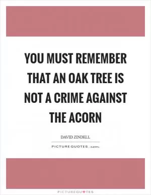 You must remember that an oak tree is not a crime against the acorn Picture Quote #1