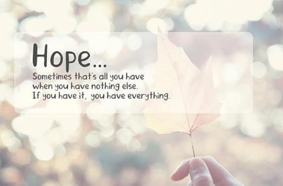 Hope... Sometimes that's all you have when you have nothing else. If you have it, you have everything Picture Quote #1