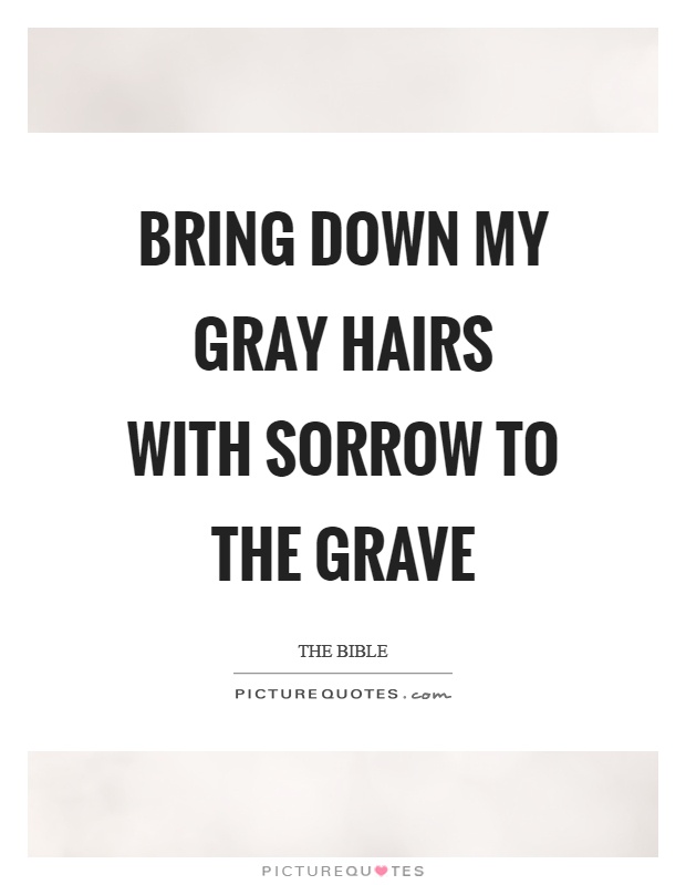 Bring down my gray hairs with sorrow to the grave Picture Quote #1