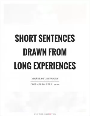 Short sentences drawn from long experiences Picture Quote #1
