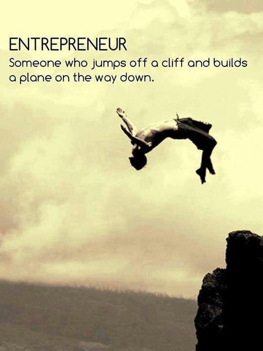 Entrepreneur. Someone who jumps off a cliff and builds a plane on the way down Picture Quote #1