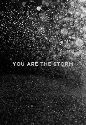 You are the storm Picture Quote #1