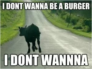 I don't wanna be a burger. I don't wanna Picture Quote #1