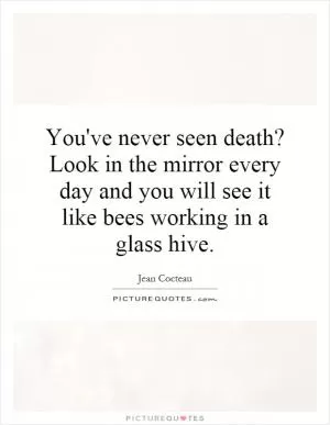 You've never seen death? Look in the mirror every day and you will see it like bees working in a glass hive Picture Quote #1