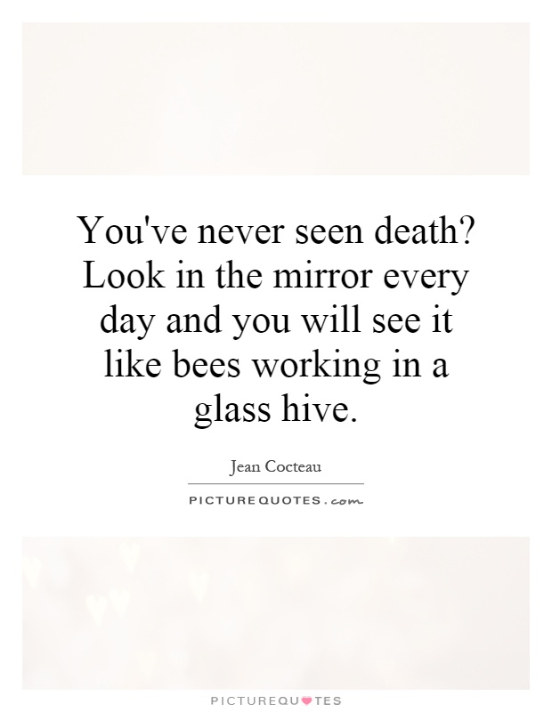 You've never seen death? Look in the mirror every day and you will see it like bees working in a glass hive Picture Quote #1