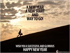 A new year, a new start and way to go! Wish you a successful and glorious happy new year Picture Quote #1