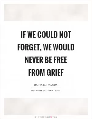 If we could not forget, we would never be free from grief Picture Quote #1