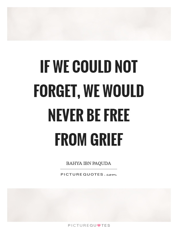 If we could not forget, we would never be free from grief Picture Quote #1