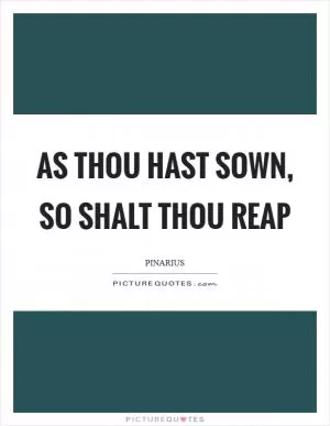 As thou hast sown, so shalt thou reap Picture Quote #1