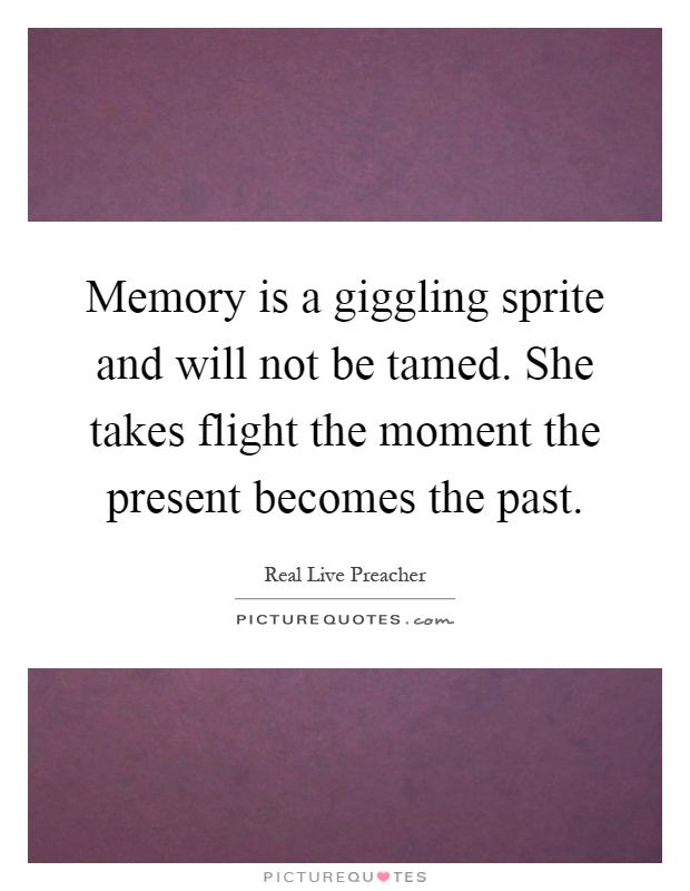 Memory is a giggling sprite and will not be tamed. She takes flight the moment the present becomes the past Picture Quote #1