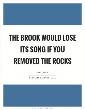 The brook would lose its song if you removed the rocks Picture Quote #1