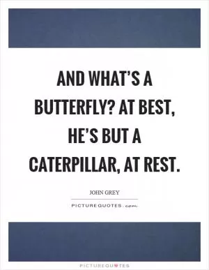 And what’s a butterfly? At best, he’s but a caterpillar, at rest Picture Quote #1