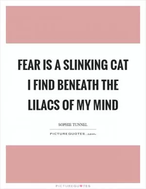 Fear is a slinking cat I find beneath the lilacs of my mind Picture Quote #1