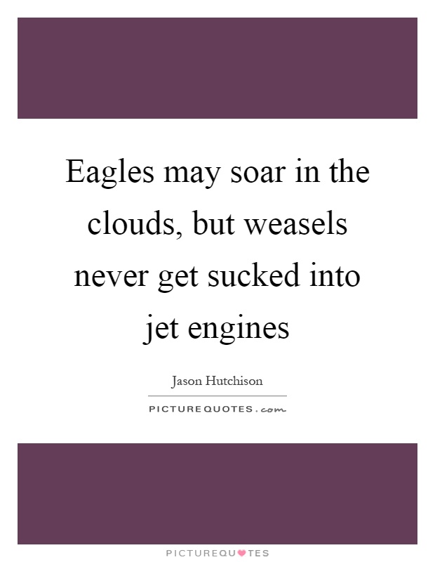Eagles may soar in the clouds, but weasels never get sucked into jet engines Picture Quote #1
