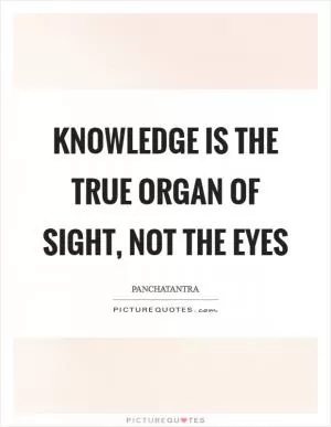 Knowledge is the true organ of sight, not the eyes Picture Quote #1