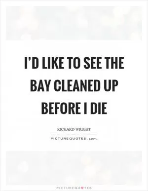 I’d like to see the bay cleaned up before I die Picture Quote #1