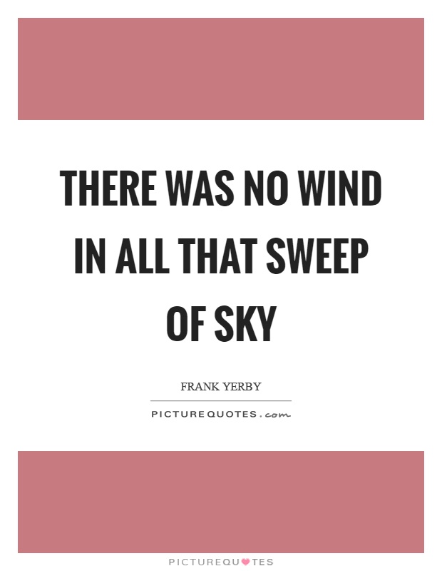 There was no wind in all that sweep of sky Picture Quote #1