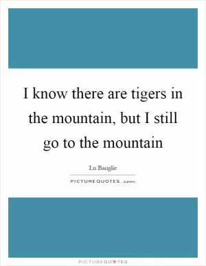I know there are tigers in the mountain, but I still go to the mountain Picture Quote #1