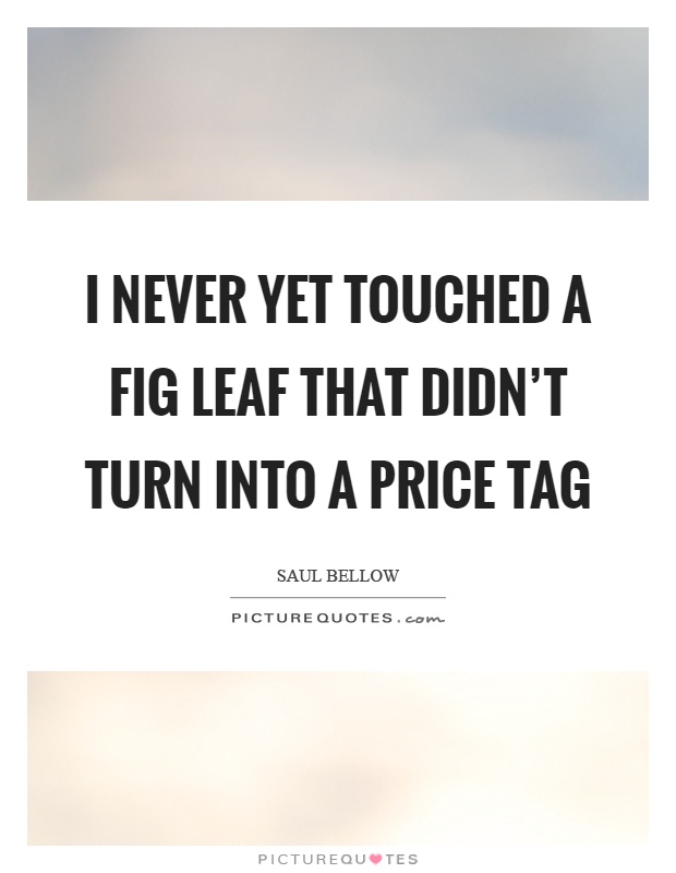 I never yet touched a fig leaf that didn't turn into a price tag Picture Quote #1