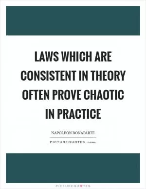 Laws which are consistent in theory often prove chaotic in practice Picture Quote #1