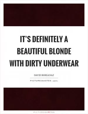 It’s definitely a beautiful blonde with dirty underwear Picture Quote #1